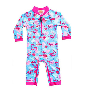 OEKO-TEX OEM Low moq Baby toddler full-length rash guard UPF 50+ onesie swimsuit set easy diaper change in stock