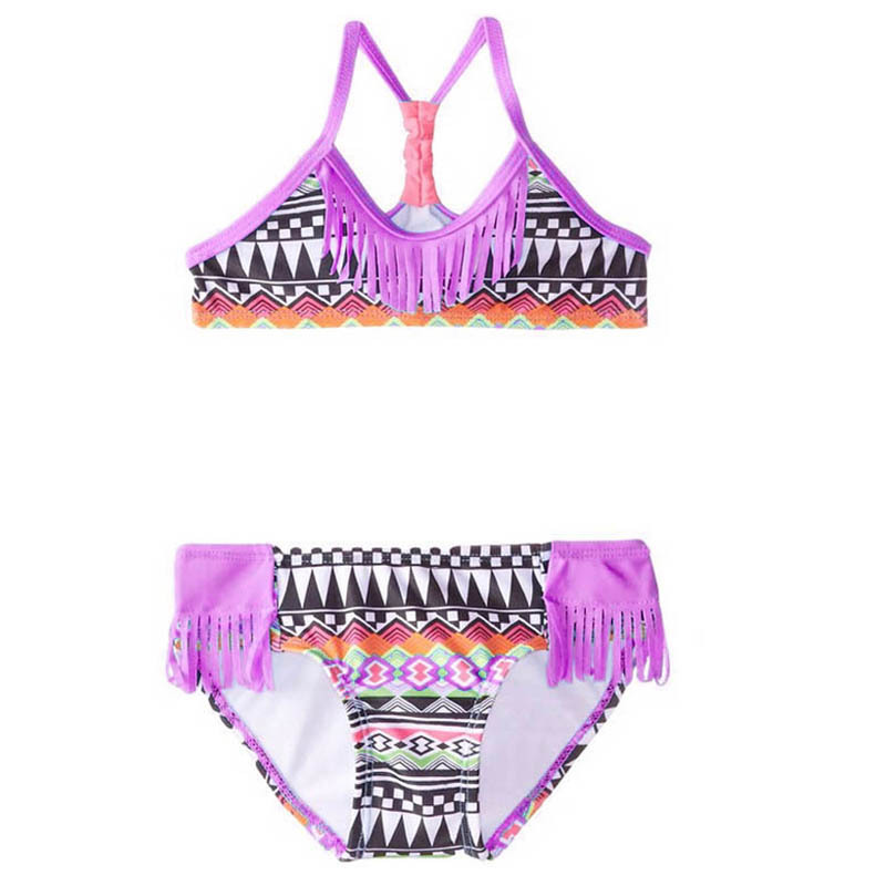 Hot sales age 4 to 12 years old girl bikinis two pieces bikini swimsuit child girl modest tankini bathing suit