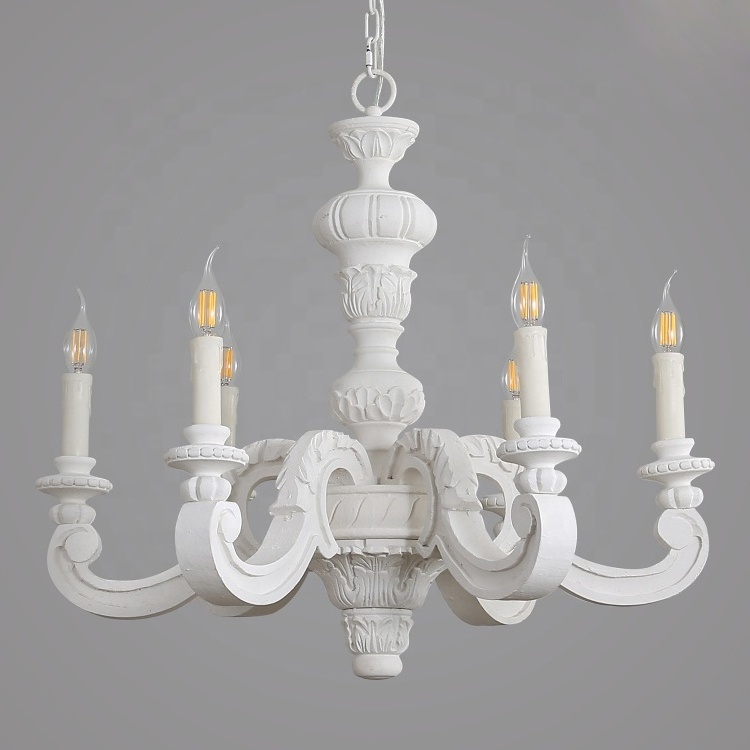 wholesale wooden chandelier hanging lamp antique chandelier vintage white lighting fixture