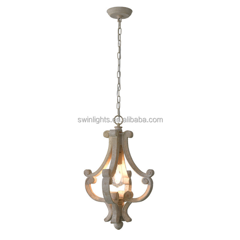 New design single light wood Pendant Light vintage Hanging Light fixture for Dining Room Entryway