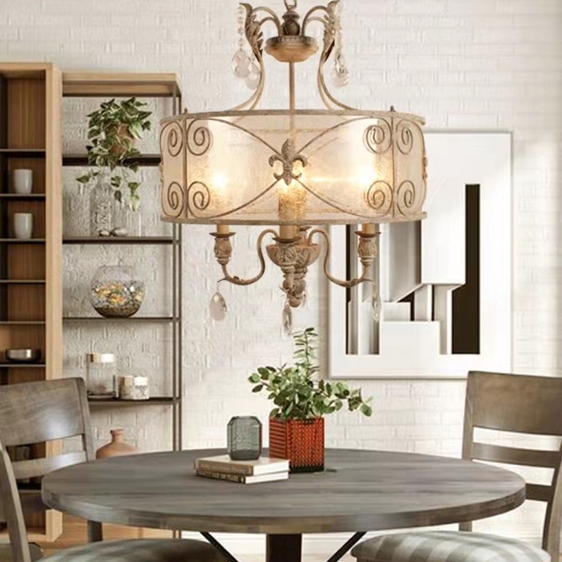 Decorative retro Fixtures Hanging lamp Glass Pendant Light Led Chandelier for kitchen