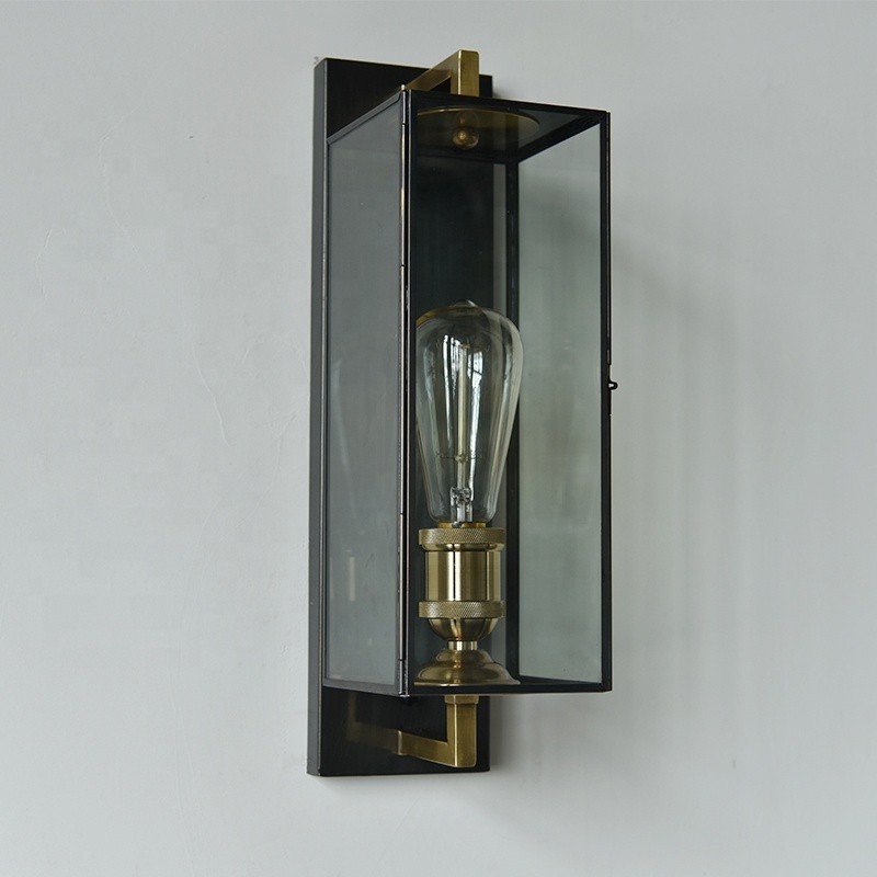 modern Garden brass wall light fancy indoor home vanity mirror light glass wall lamp