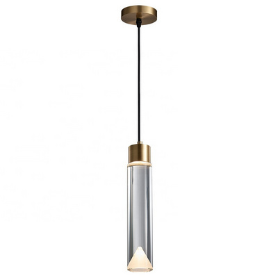 Modern single led pendant light Cylinder crystal hanging lighting fixture Kitchen Island Lighting