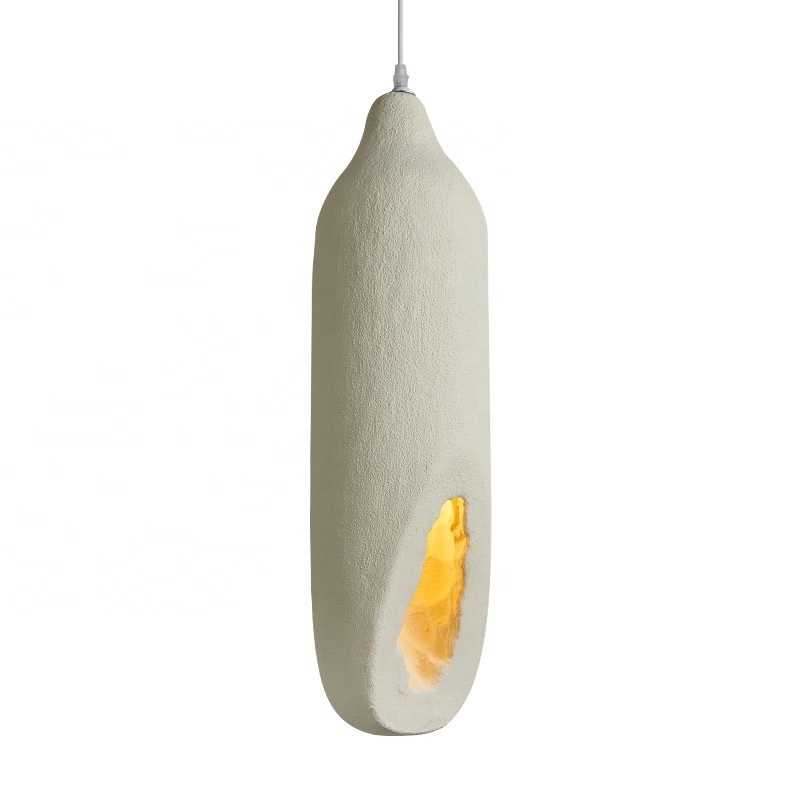 Plaster Pendant Lights Unique White Hanging Light Fixtures Modern Pendant Lamp for living Room