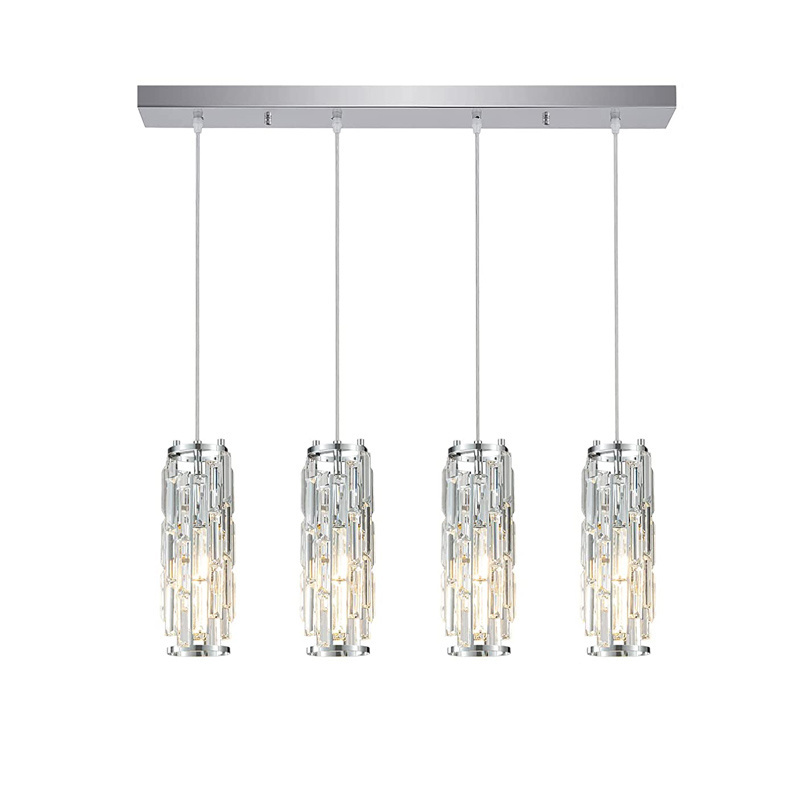 4-Lamp chrome plated chandelier modern chandelier mini led crystal chandelier for kitchen island