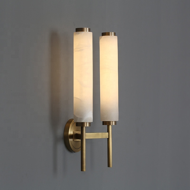 Modern bronze wall lamp marble wall sconce for hotel staircase design brass wall light