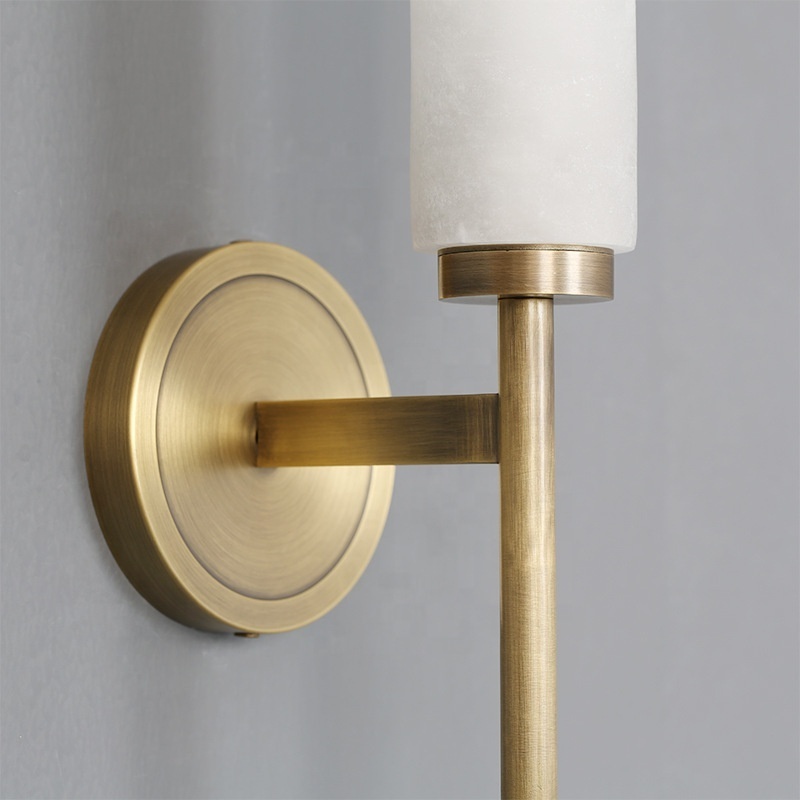 Modern bronze wall lamp marble wall sconce for hotel staircase design brass wall light