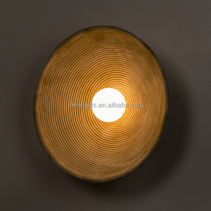 Industrial style restaurant bar decorative indoor round resin wall  Light creative glass wall lamp