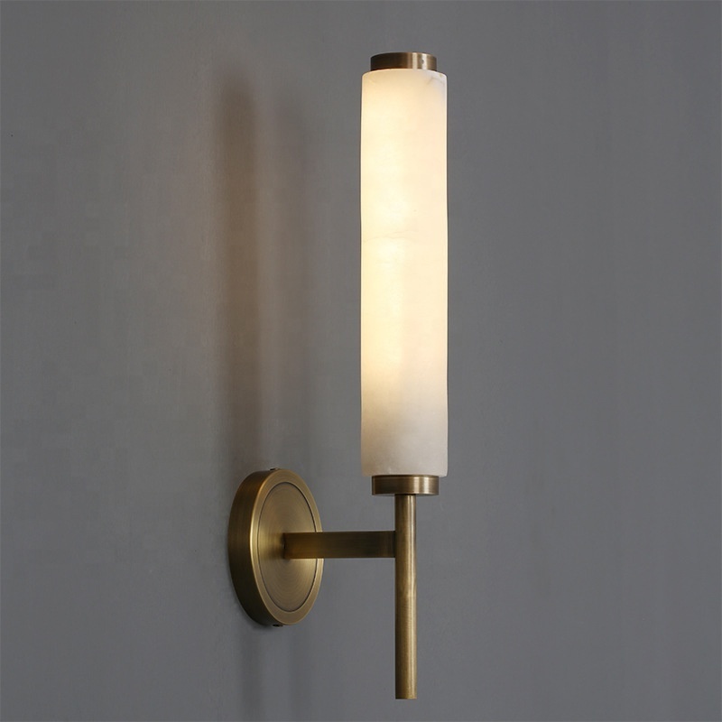 Modern bronze wall lamp marble wall sconce for hotel staircase design brass wall light