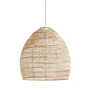 Rattan woven Chandelier Lampshade manually suspended ceiling lighting mesh cane pendant light