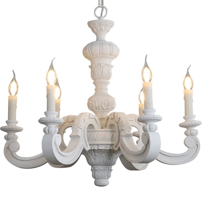 wholesale wooden chandelier hanging lamp antique chandelier vintage white lighting fixture