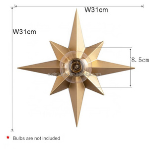 modern  star shape brass ceiling light sample wall lamp decorative lighting