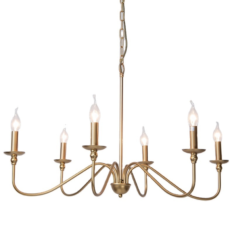 New design simple elegant six-light iron Lucca chandelier black metal light fixture made in China