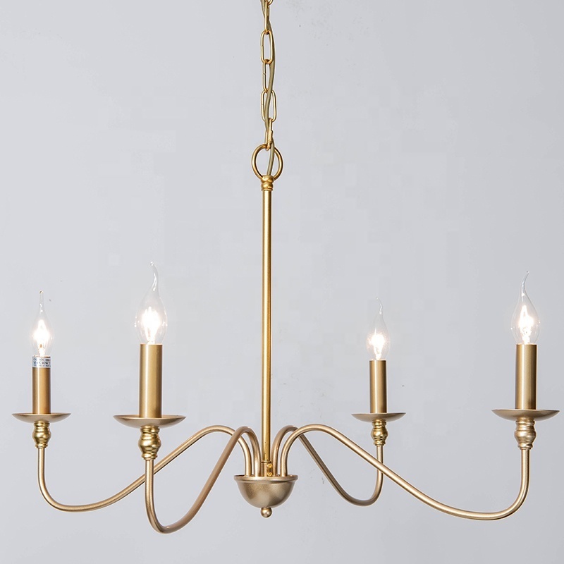 New design simple elegant six-light iron Lucca chandelier black metal light fixture made in China