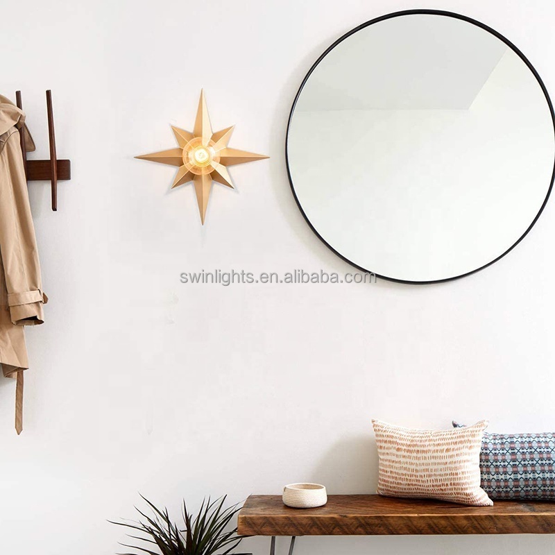 modern  star shape brass ceiling light sample wall lamp decorative lighting