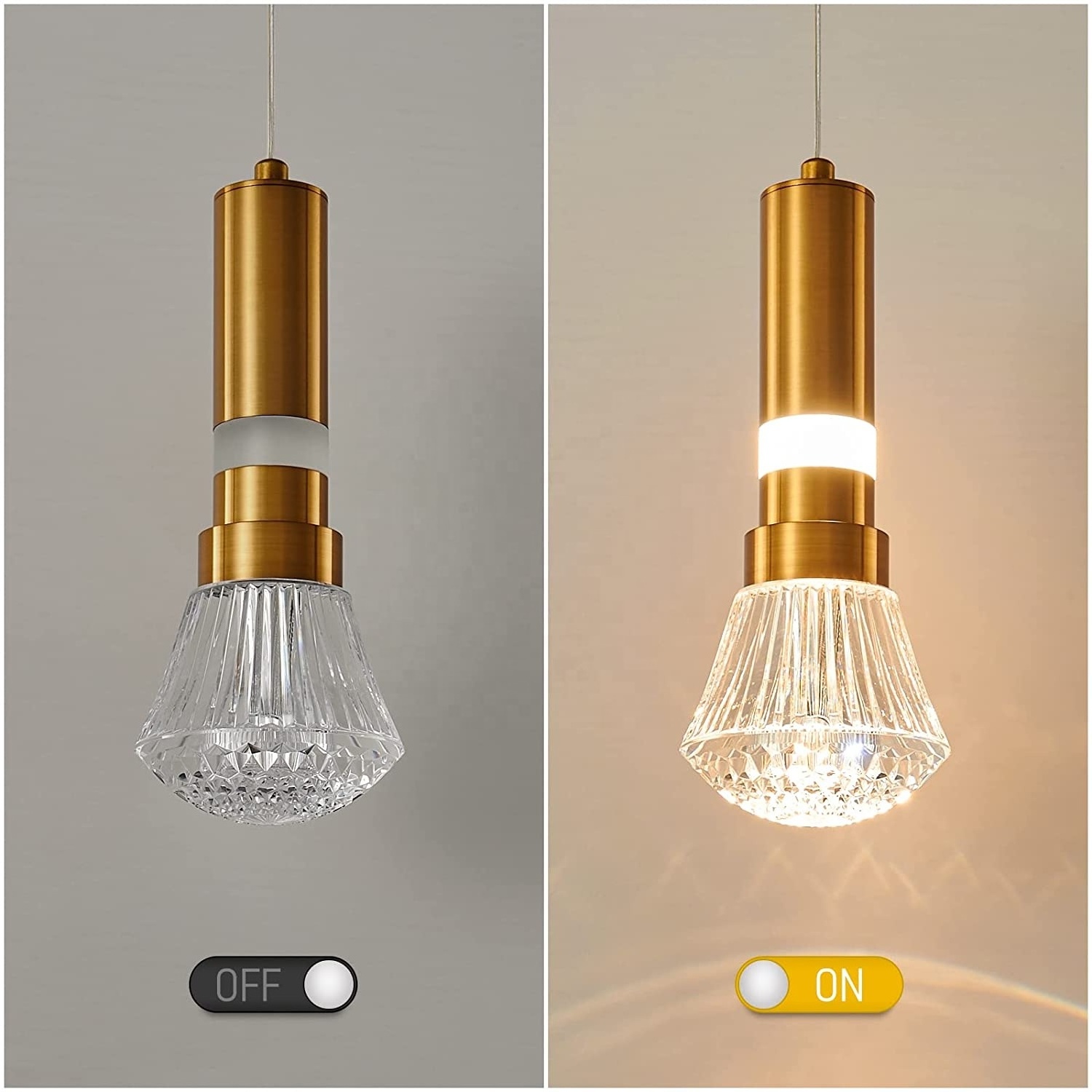 Modern Kitchen Island Pendant Lighting Dimmable LED Gold Mini Pendant Lights Kitchen Light Fixture