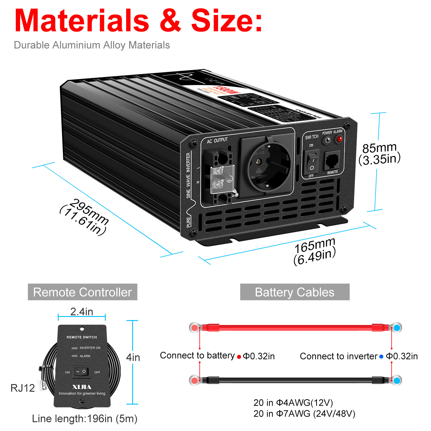 Swipower power inverter 12V inverter pure sine wave 110V 220V 1500W electric car