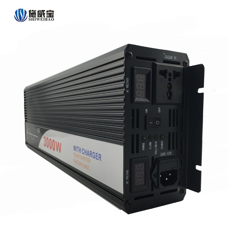 Single Output Type CE ISO Certificated dc TO ac UPS 3000W 12v 24v 48v72v DC to 220v pure sine wave inverter charger