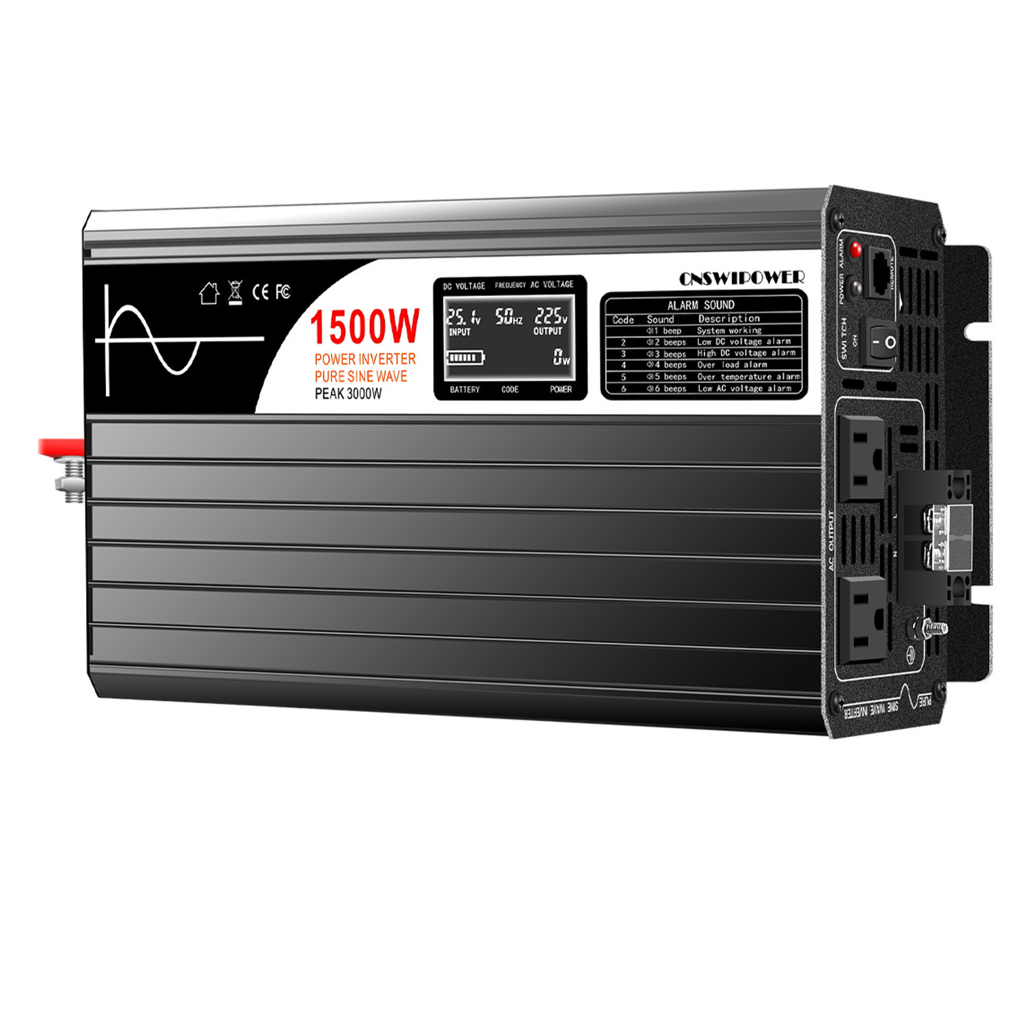 peak3000w Power Inverter Pure Sine Wave Inverter with LCD Display 1500 watt 12 volt 24V/48V to 120V/220V/240V