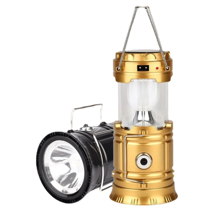 Solar Led Rechargeable Camping Lantern Lamp Portable Plastic Lantern Outdoor Flashlight