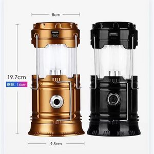 Hot Sale Collapsible Led Telescopic Light solar emergency light Camping Lantern With lithium Battery