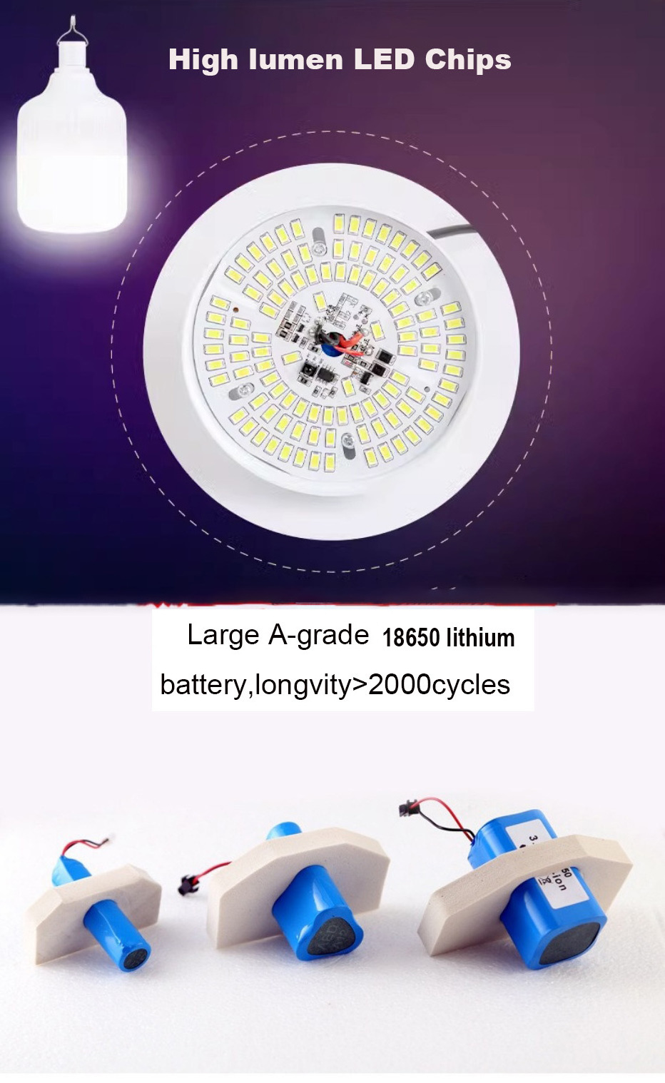 Luces Solares lighting usb led light Emergency Waterproof Ip65 Portable Rechargeable solar lights bulbs Outdoor