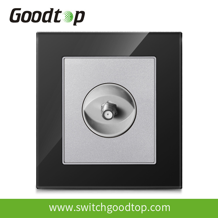 Goodtop BS-12 Series 2 gang switch 2x13A switched socket with neon,tempered glass