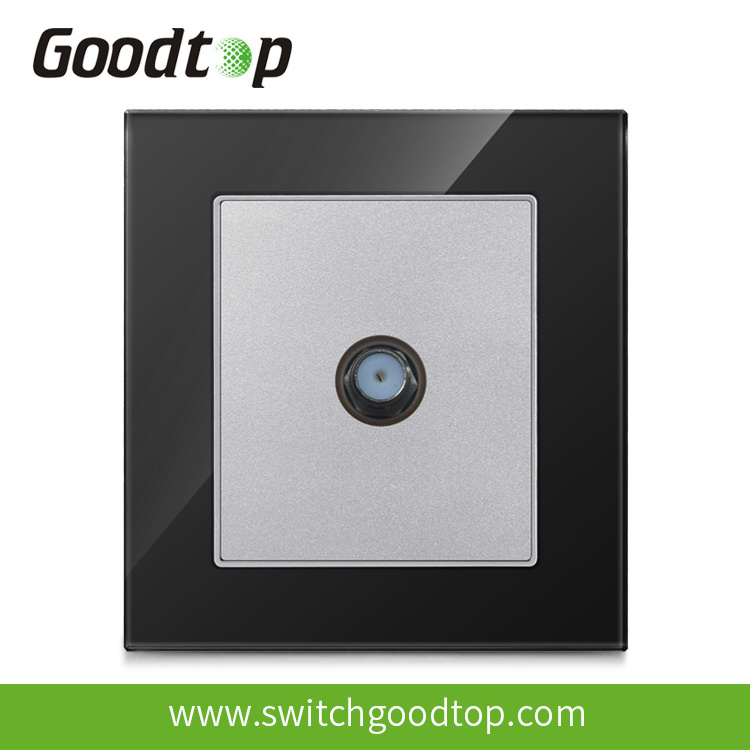 Goodtop BS-12 Series 2 gang switch 2x13A switched socket with neon,tempered glass