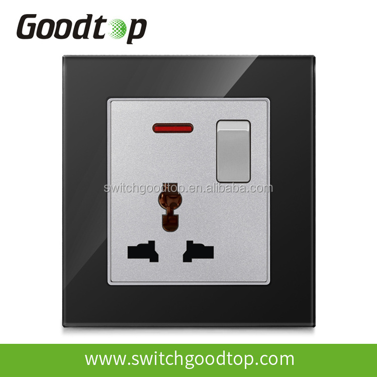 Goodtop BS-12 series 4 gang 1 way switch 4 gang 2 way electric wall switch tempered glass panel