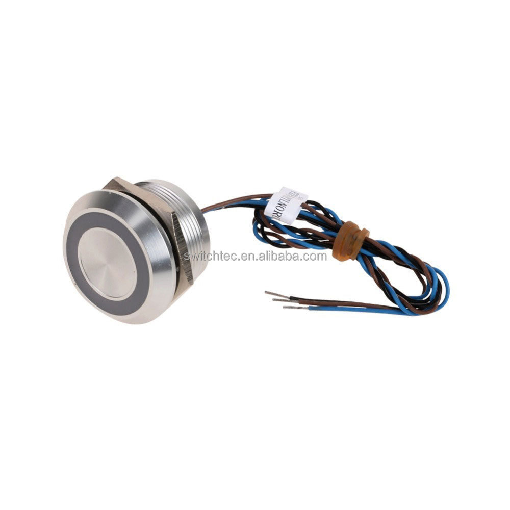 High Quality vandal resistant illuminated latching metal piezoelectric pushbutton switch with power