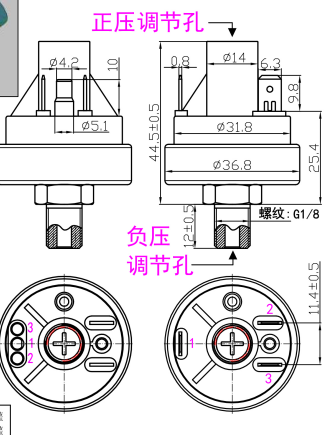 3 Bar 25A Low Air Pressure Switch