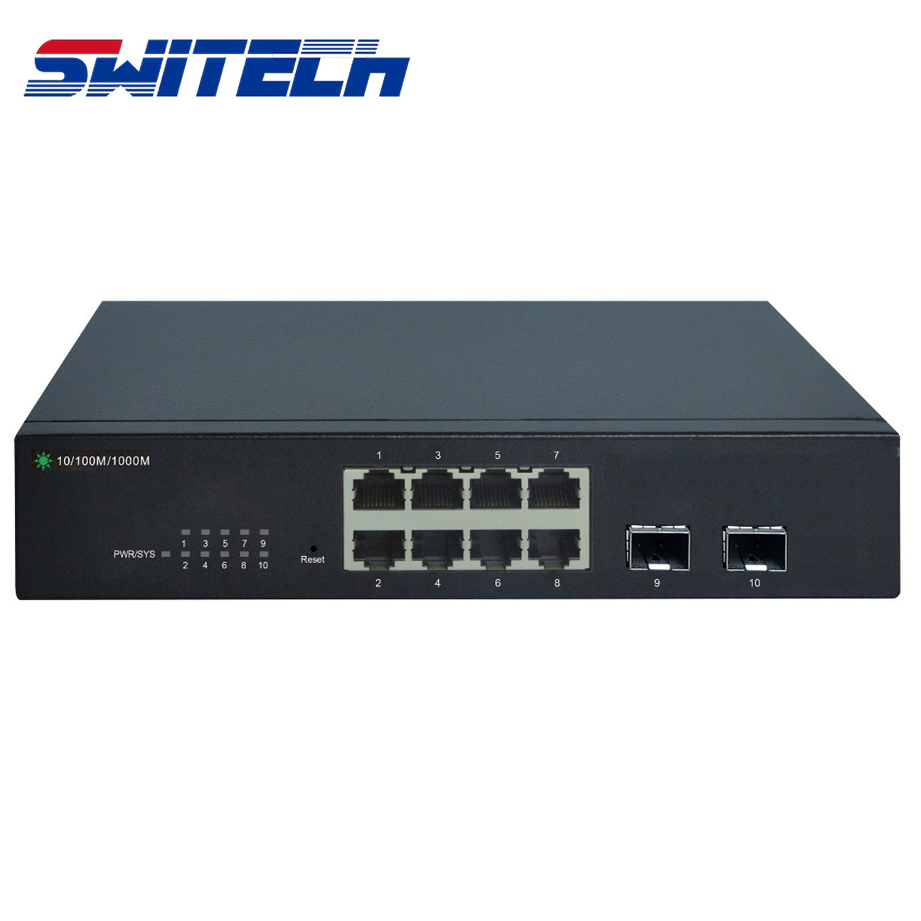 L3 Management switch 10 port Internet switch 8*10/100/1000Base-Tand 2*Giga SFP network switch