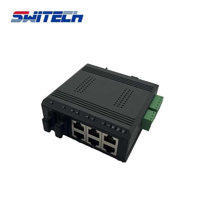 6GE ports and 2 Giga ST DIN rail ethernet switch,available in slim size