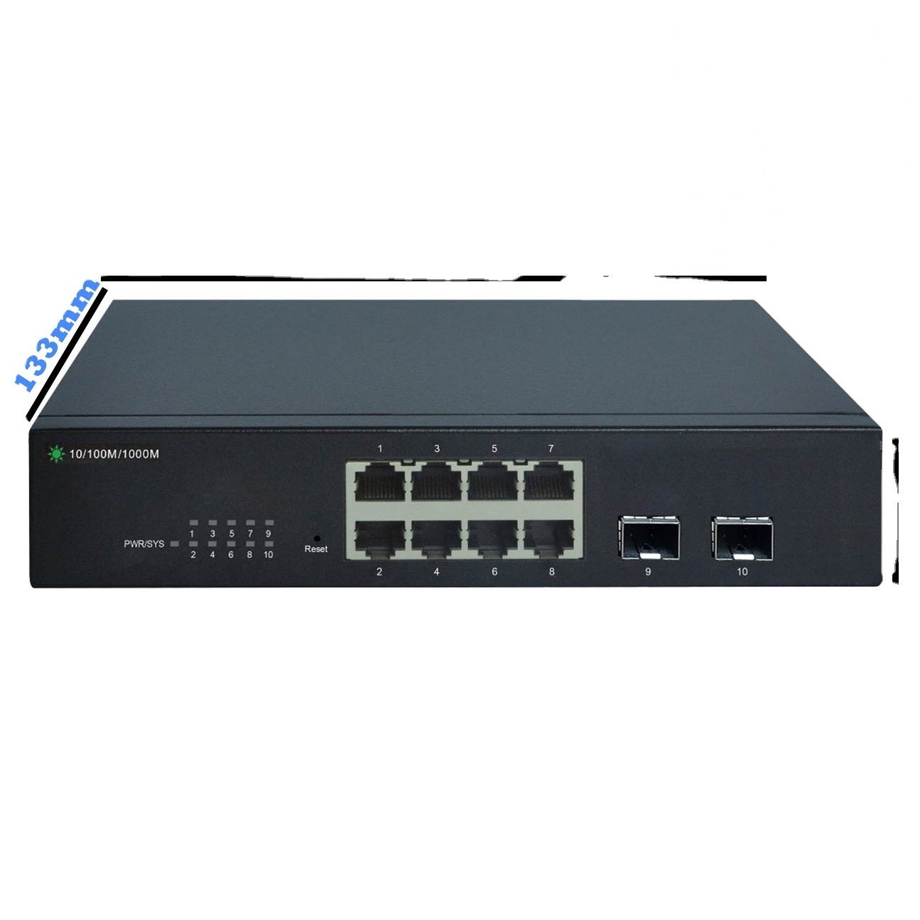 L3 Management switch 10 port Internet switch 8*10/100/1000Base-Tand 2*Giga SFP network switch