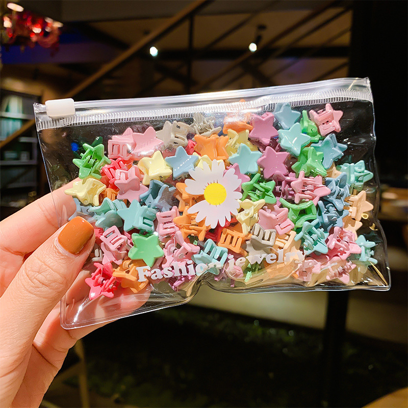 50/60/80/100pcs Rabbit Ear Mini Hair Claw Clips Flower Star Beans Mouse Claw Clips for Hair for Girls