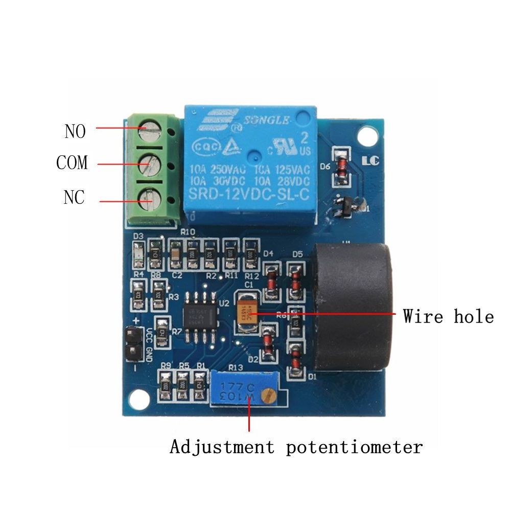 High Quality 5A Overcurrent Protection Sensor Module AC Current Detection Relay Module Switch Output