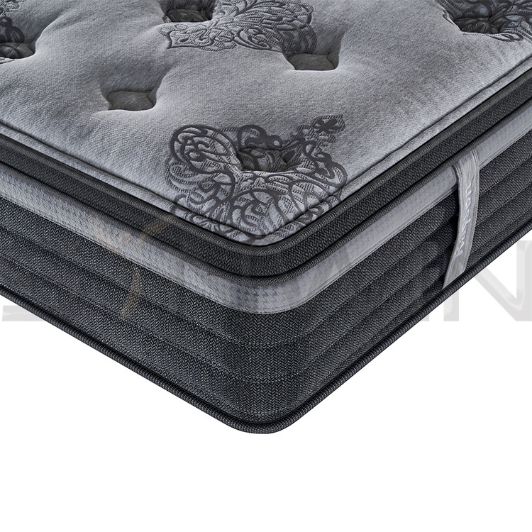 Vacuum rolled up in a box new high density micro coil soft cooling gel memory foam pocket spring hybrid orthopedic mattress bed