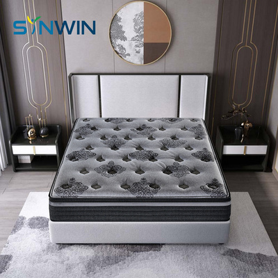 Vacuum rolled up in a box new high density micro coil soft cooling gel memory foam pocket spring hybrid orthopedic mattress bed