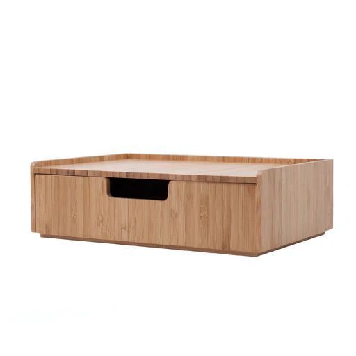 Desktop Storage Bamboo Pull-out Home Office Drawer Desk Storage Cabinet Shelf Wooden Box Bamboo Drawer B