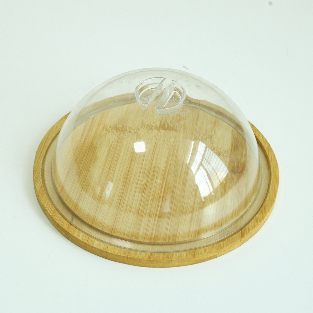 Round shape cake plate server platter with dome   cake stand set with acrylic cover