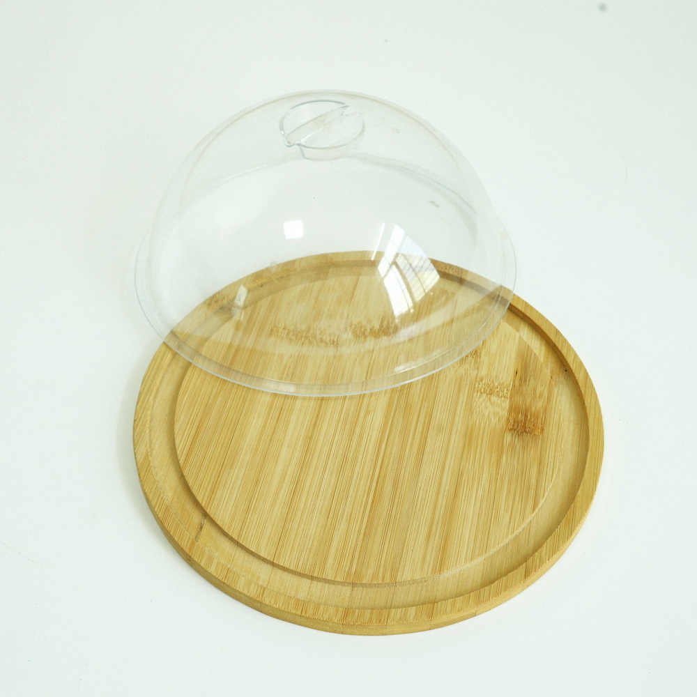 Round shape cake plate server platter with dome   cake stand set with acrylic cover