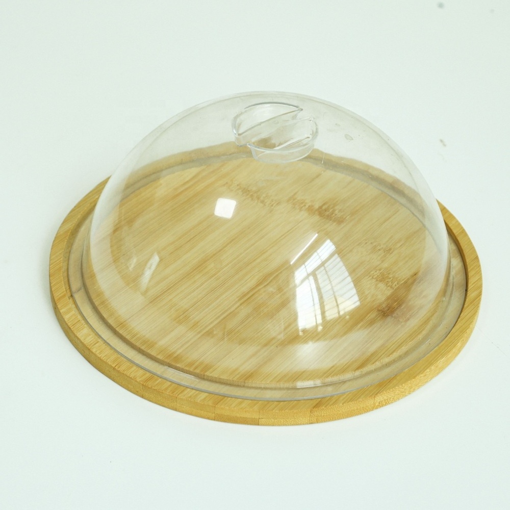 Round shape cake plate server platter with dome   cake stand set with acrylic cover