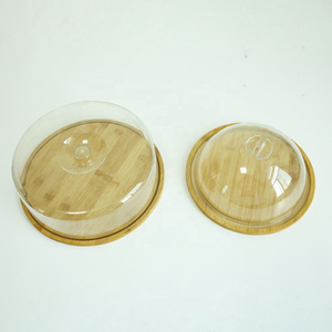 Round shape cake plate server platter with dome   cake stand set with acrylic cover