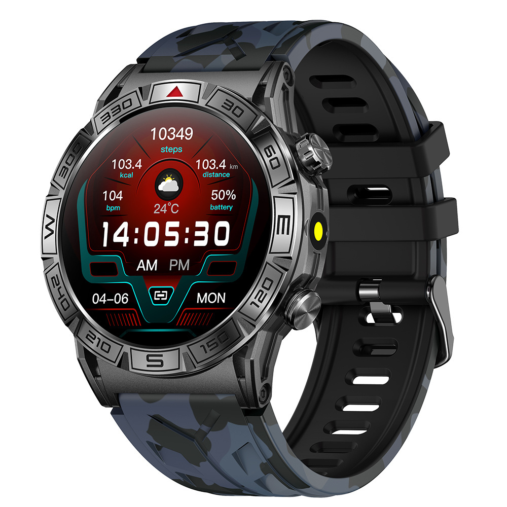 2024 New Arrival KC80  Outdoor Sport Smart watch 1.43''AMOLED 466*466 1AMT Waterproof Compass Flashlight For Men