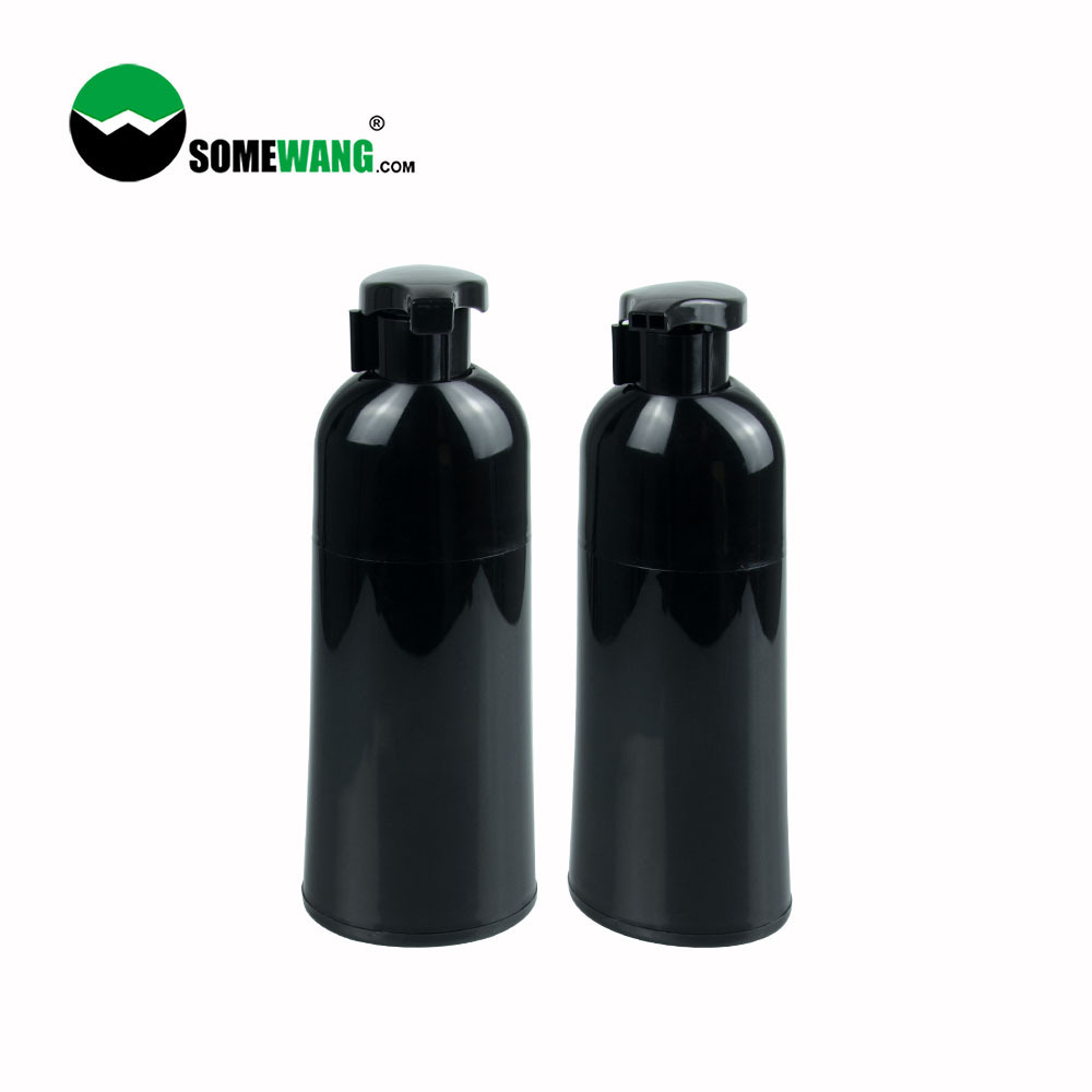 New arrive white color 200ml pump bottle 2 in 1 dual chamber liquid plastic hair oil dye bottles