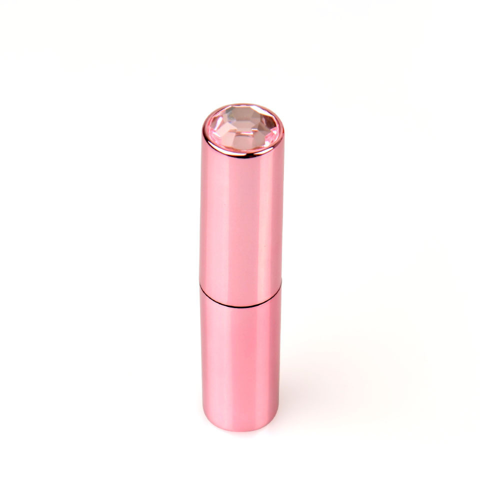 lip balm containers with diamond cap factory price empty lip balm lipstick container pink color lipstick tube