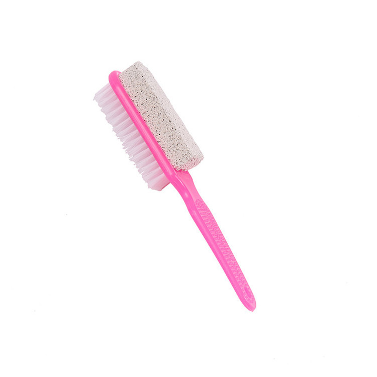 Best selling long handle scrubber exfoliating foot file plastic brush with pumice stone