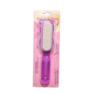 Hot sale new style wholesale plastic handle double-sided pedicure tool, professional exfoliating pumice foot file