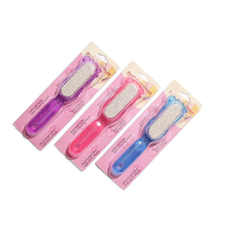 Hot sale new style wholesale plastic handle double-sided pedicure tool, professional exfoliating pumice foot file