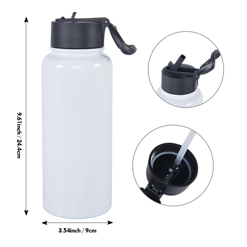 Custom Logo 18Oz 32 Oz Insulated Thermo Stainless Steel Thermal Flask Sport Bicycle Water Bottles With Handle